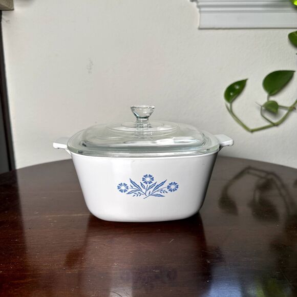 Vintage CorningWare Blue Cornflower 1 ¾ Qt Casserole Dish w/ Lid P-1¾-B USA - Picture 3 of 5